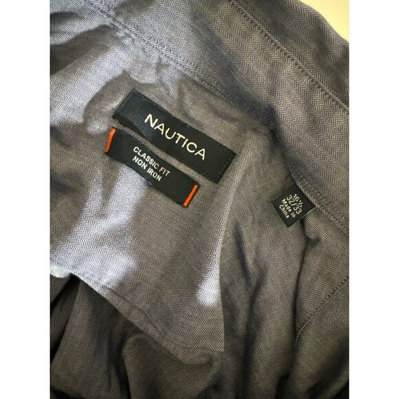 Nautica Mens Classic Fit Non-Iron Button-Down Shirt Size 16.5 32/33 - Picture 3 of 3